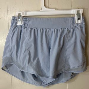 LULULEMON hotty hot baby blue shorts 4”